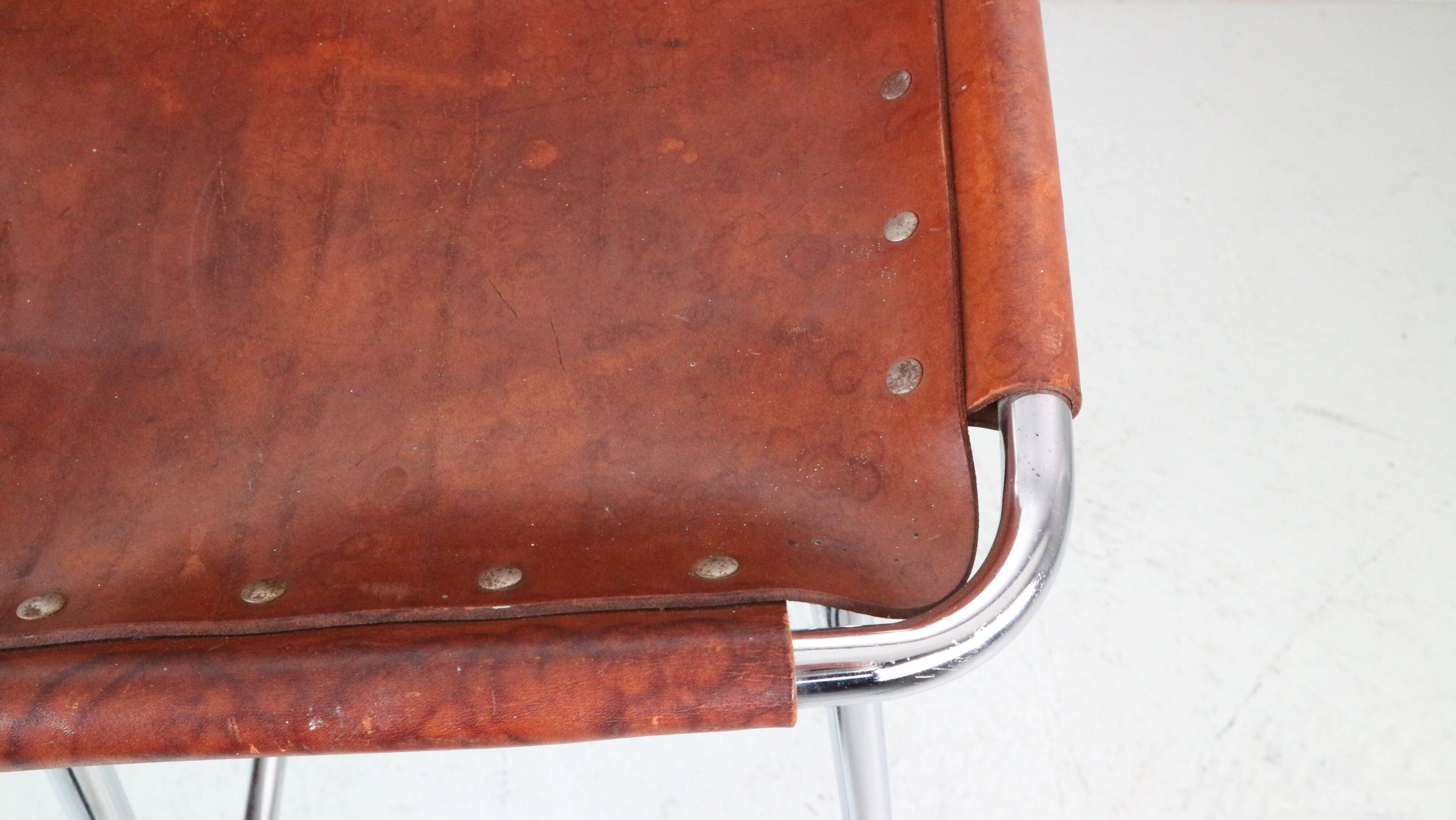 Dalvera "Les Arc" Original Leather Barstool, 1960