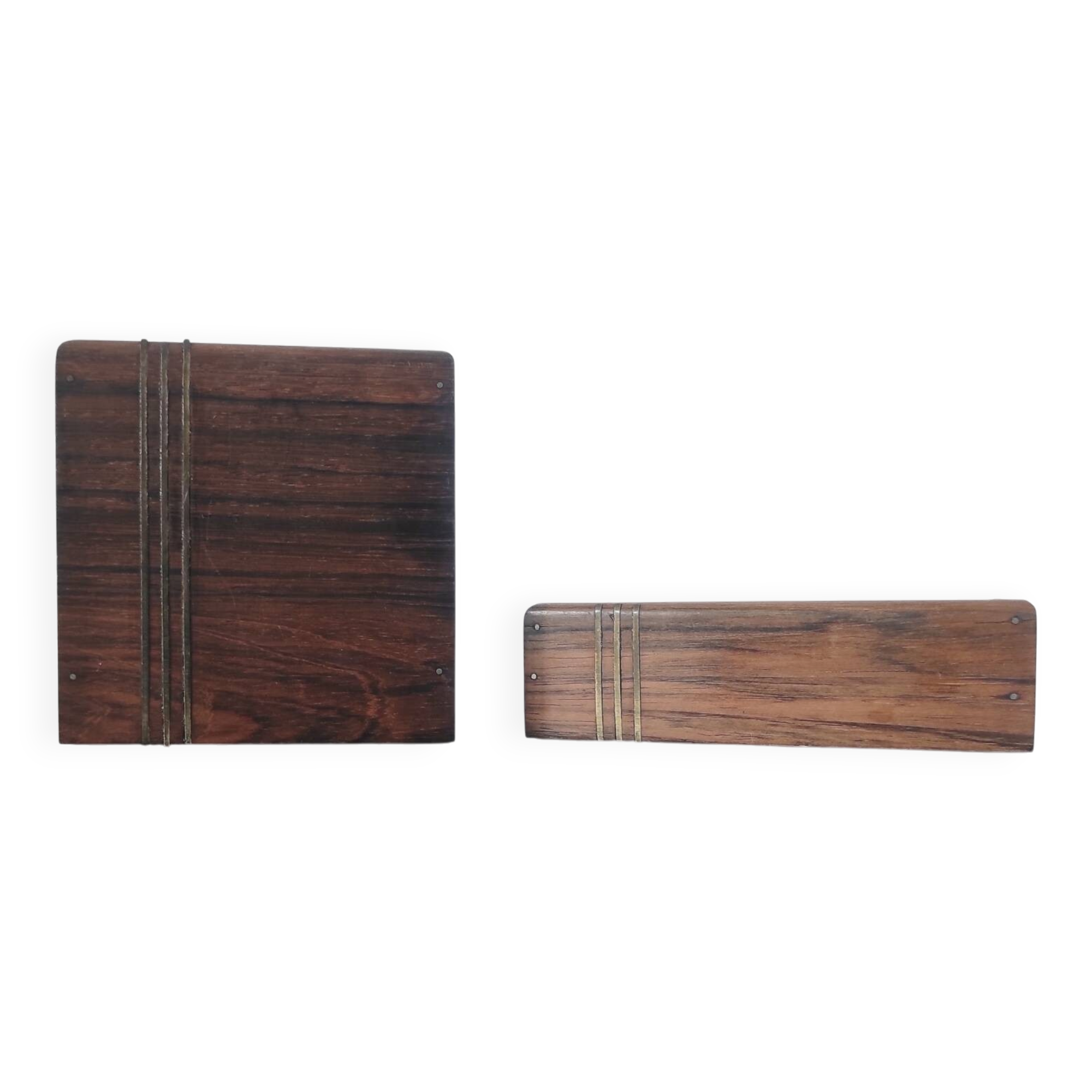 Vintage pocket trays in rosewood and brass – style A