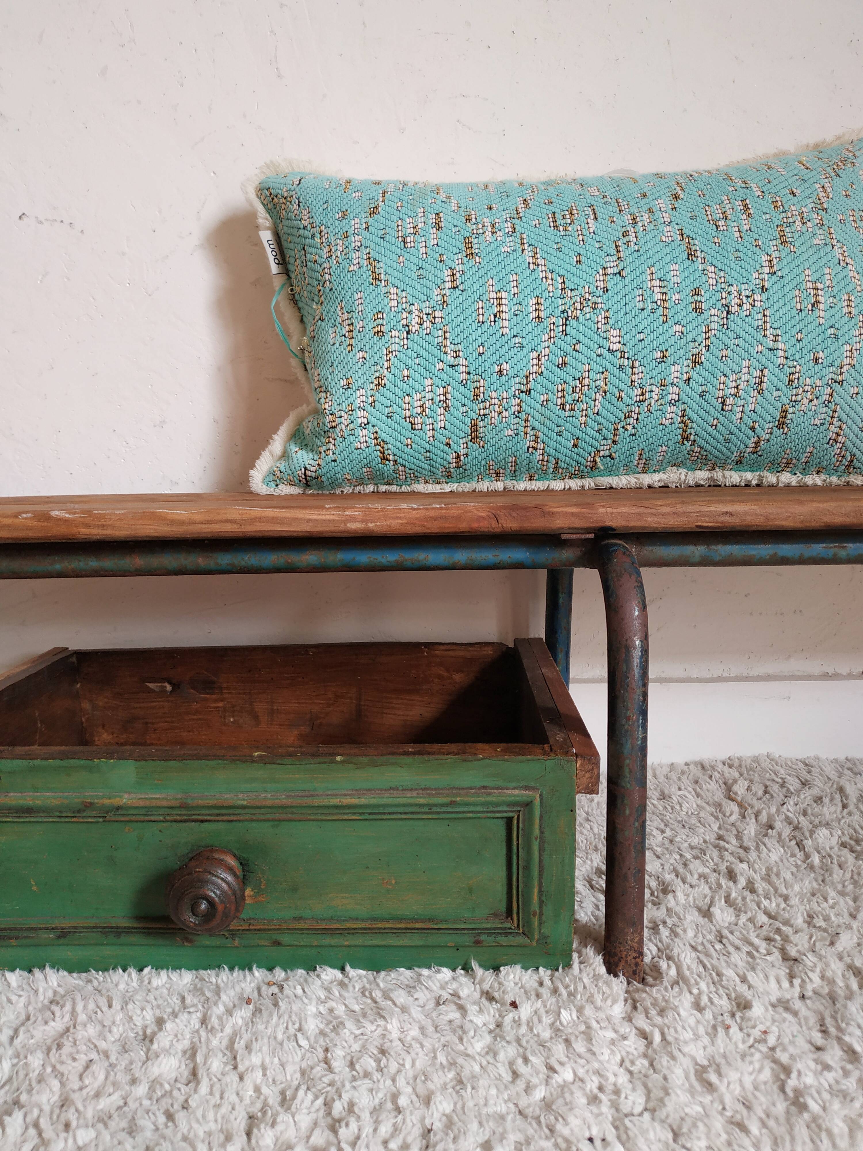 Old kindergarten bench wood and metal