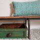 Old kindergarten bench wood and metal