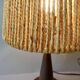 Teak lamp with a rope shade, around 1950.
