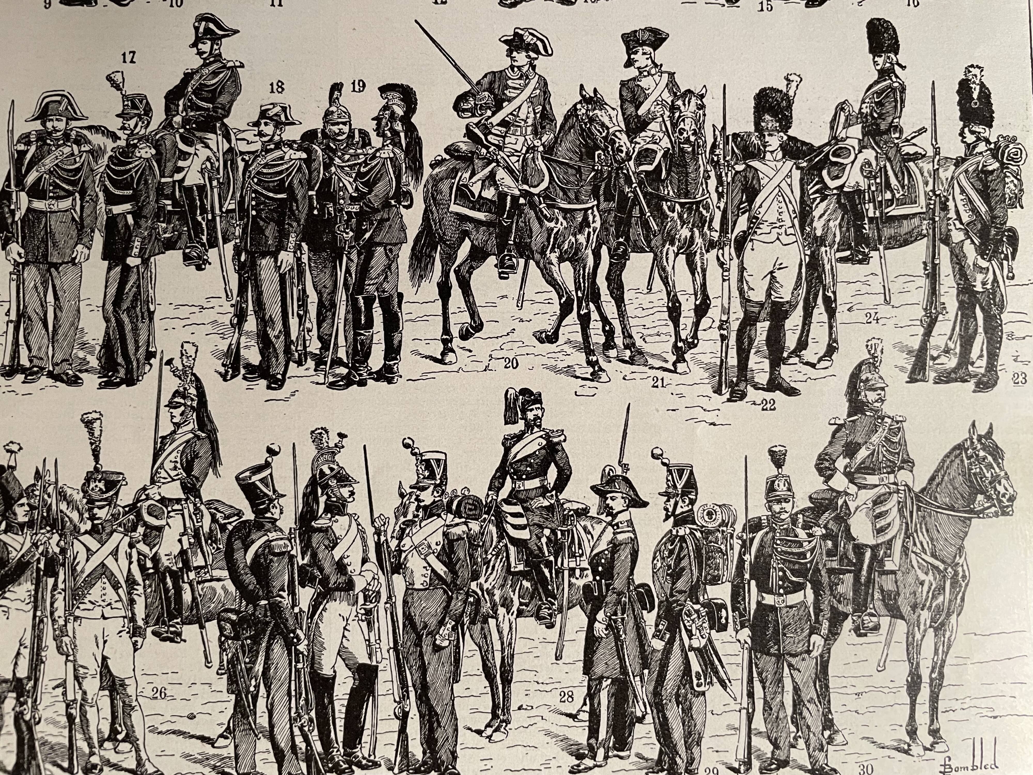 Lithograph on the gendarmerie of 1922