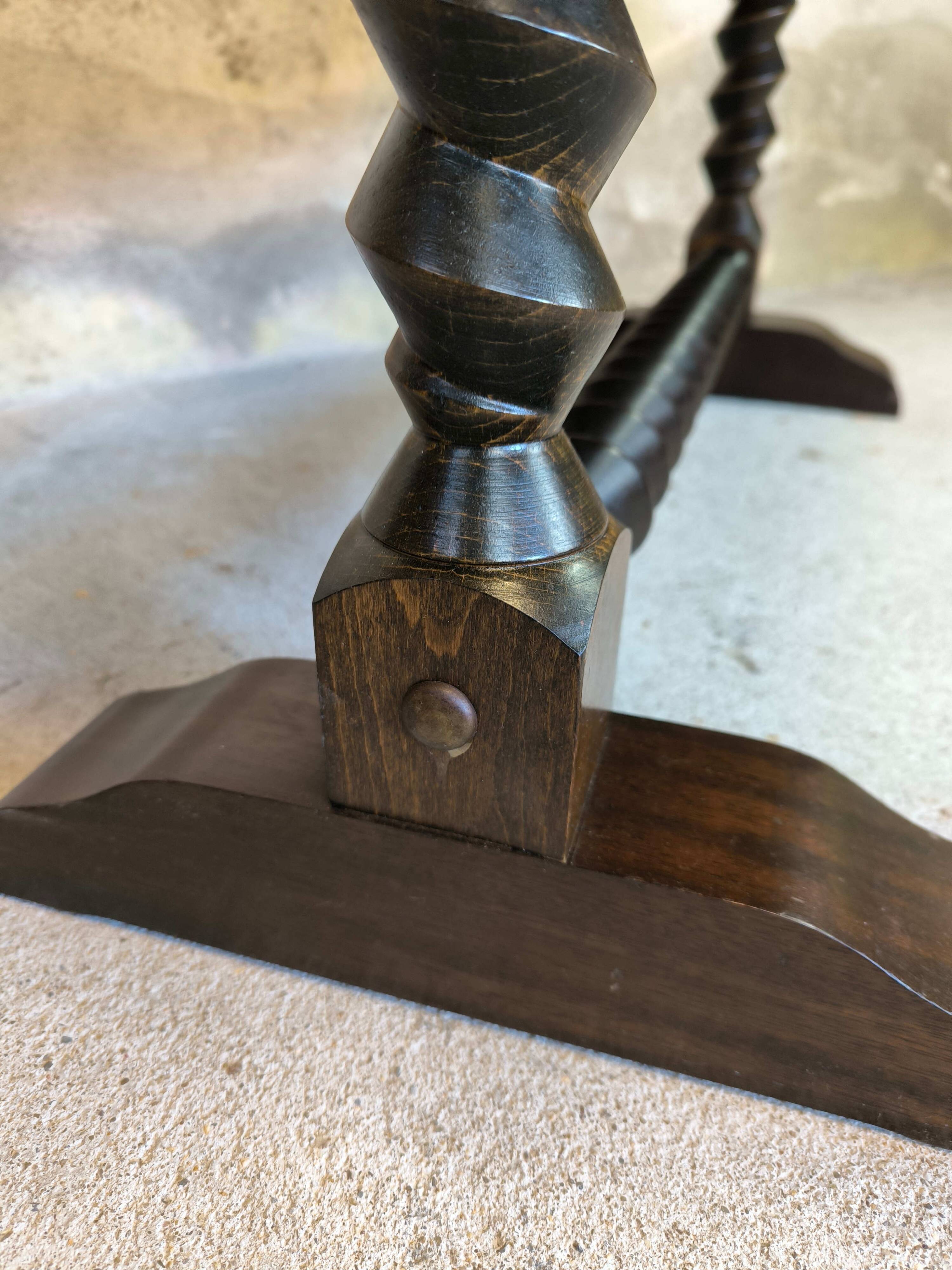 Vintage coffee table with turned wood legs