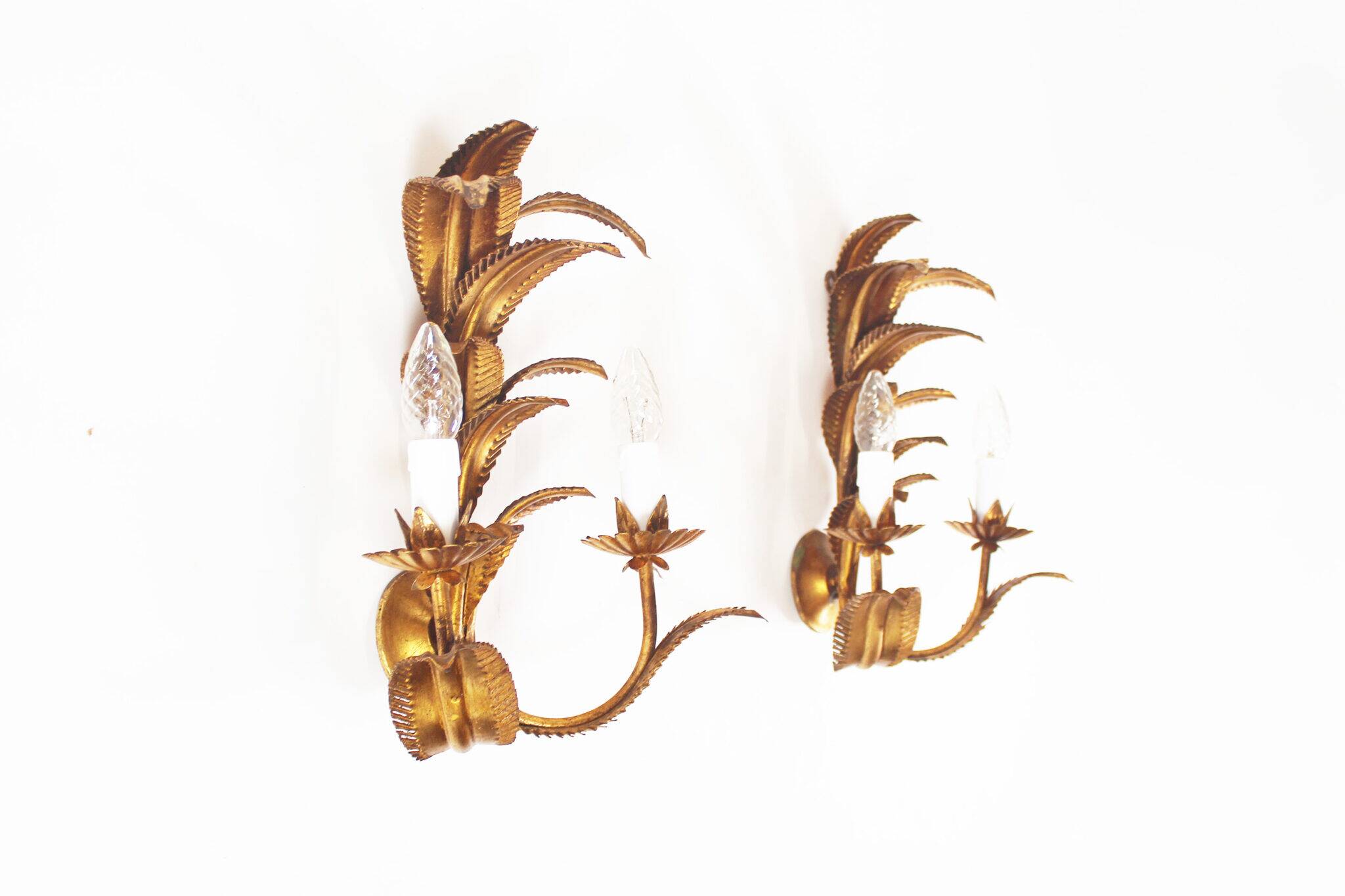 Pair of large vintage gilt sheaf scones by hans kögl