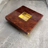 Table Willy RIZZO placage de loupe Mario Sabot 1970