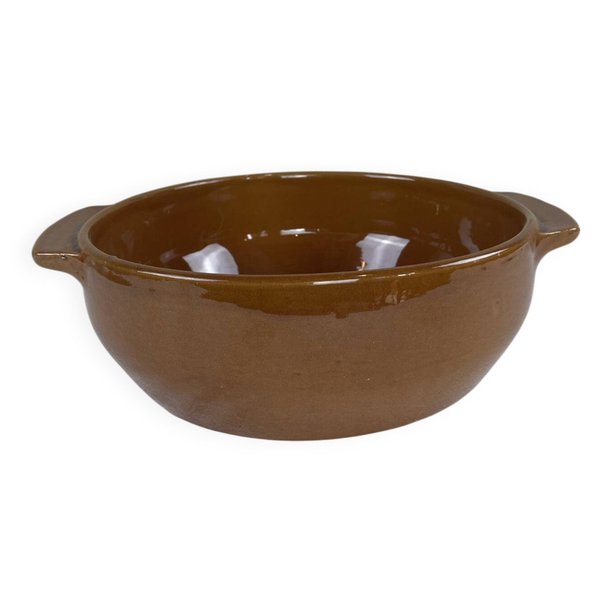 Large glazed terracotta salad bowl