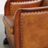 Fauteuil Art Déco en peau de mouton, unique, majestueux et confortable