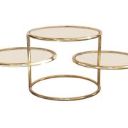 Table d’appoint tournante à 3 niveaux plaquée or