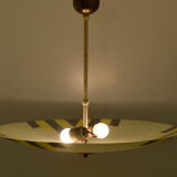 Vintage colour-patterned glass pendant light