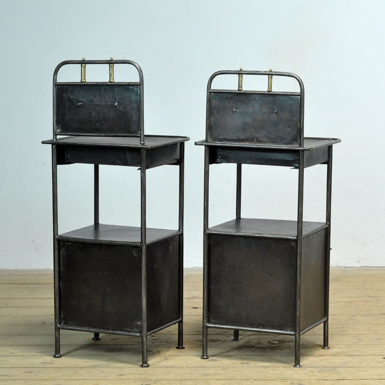 Set of Iron Nightstands, circa 1910