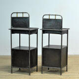 Set of Iron Nightstands, circa 1910