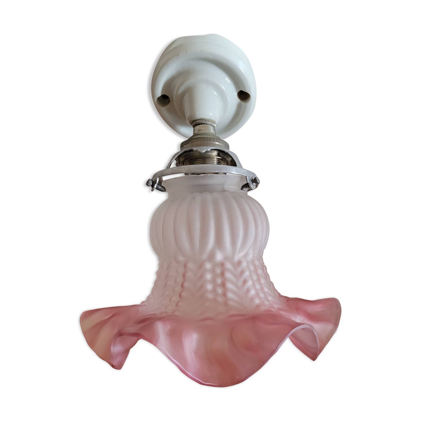 Tulip and porcelain wall lamp
