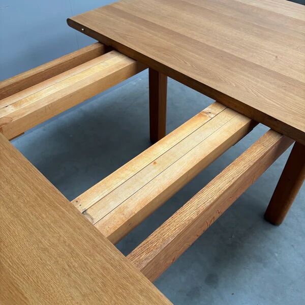 Large solid oak dining table by Wasa, 1990s