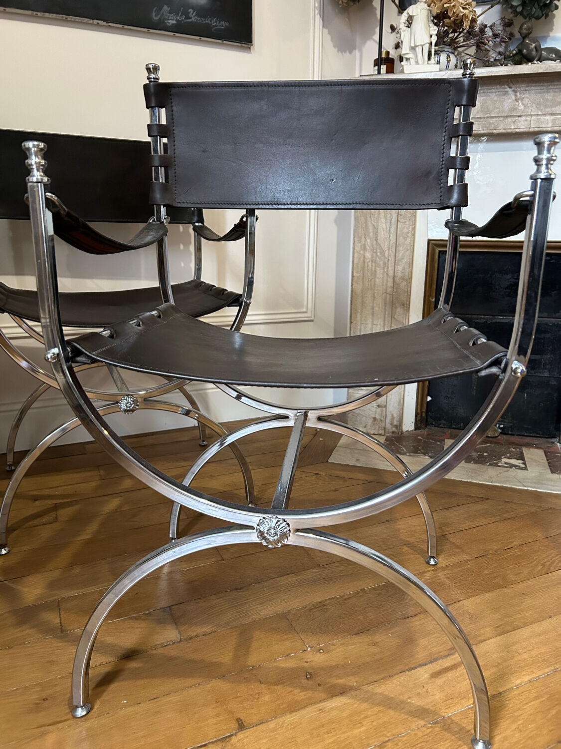 4 Chairs Maison Jansen “Savonarola”