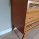 Commode bois et rotin vintage années 50