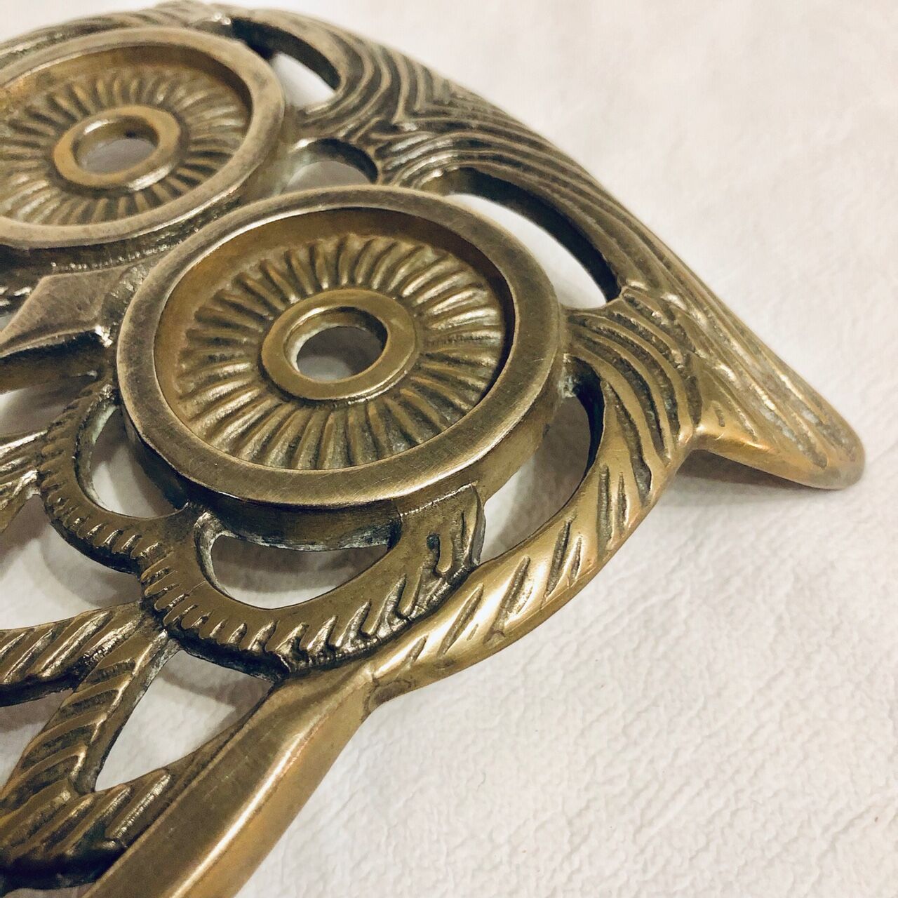 Under vintage brass dish owl
