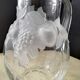 Large water jug with embossed fruit decoration in frosted glass