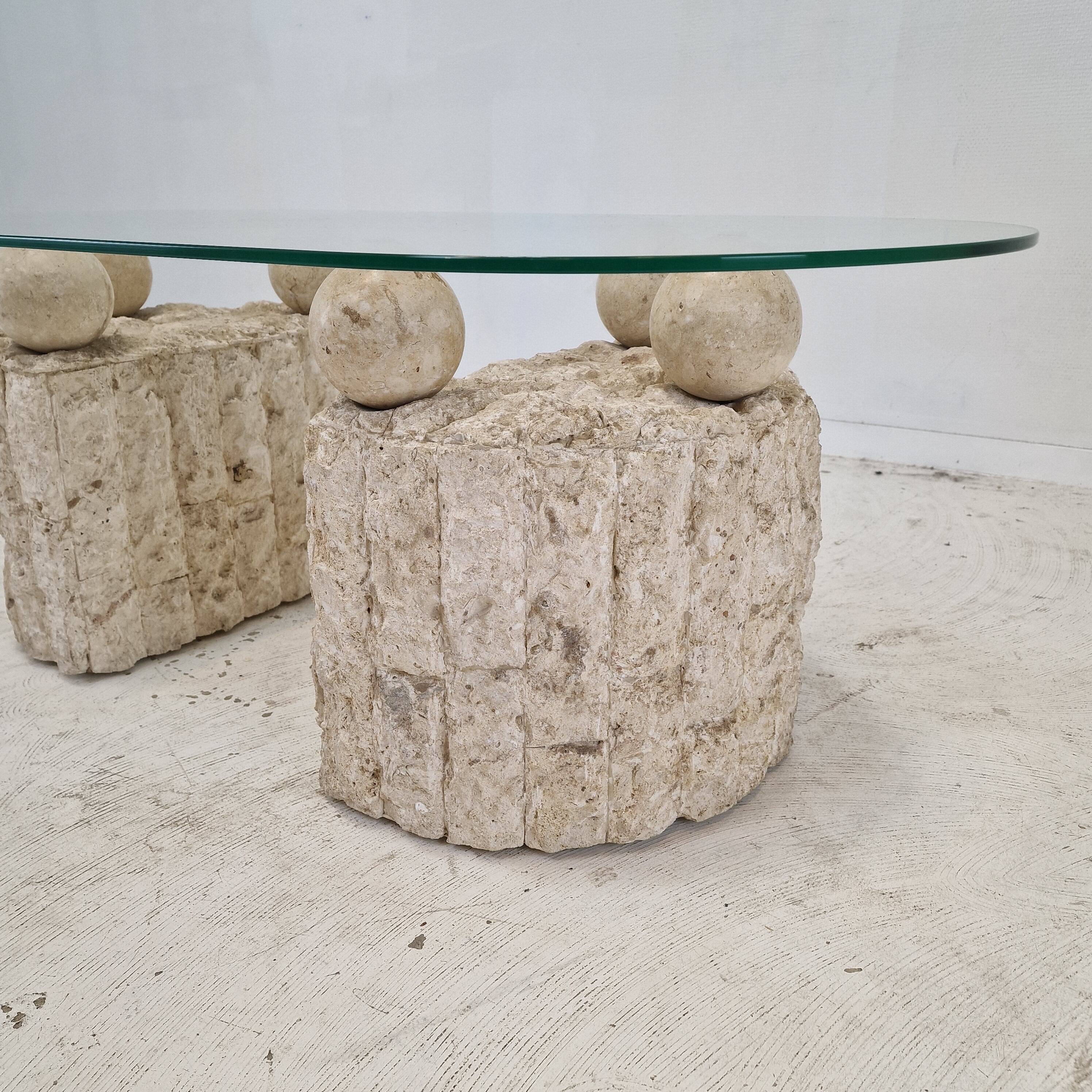 Magnussen Ponte Mactan Stone Coffee or Fossil Stone Table, 1980s