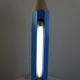 Pierre sala for vilac, blue wooden pencil lamp from the 80s