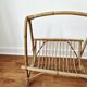 Vintage rattan magazine rack in bohemian style '1970s -