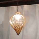 Electrified spiral lantern in blown Murano glass by Gianni Seguso 1960