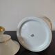 Pharmacy / apothecary pot in white earthenware decorated with gold net, "Catharan: Roseus signed Limoges