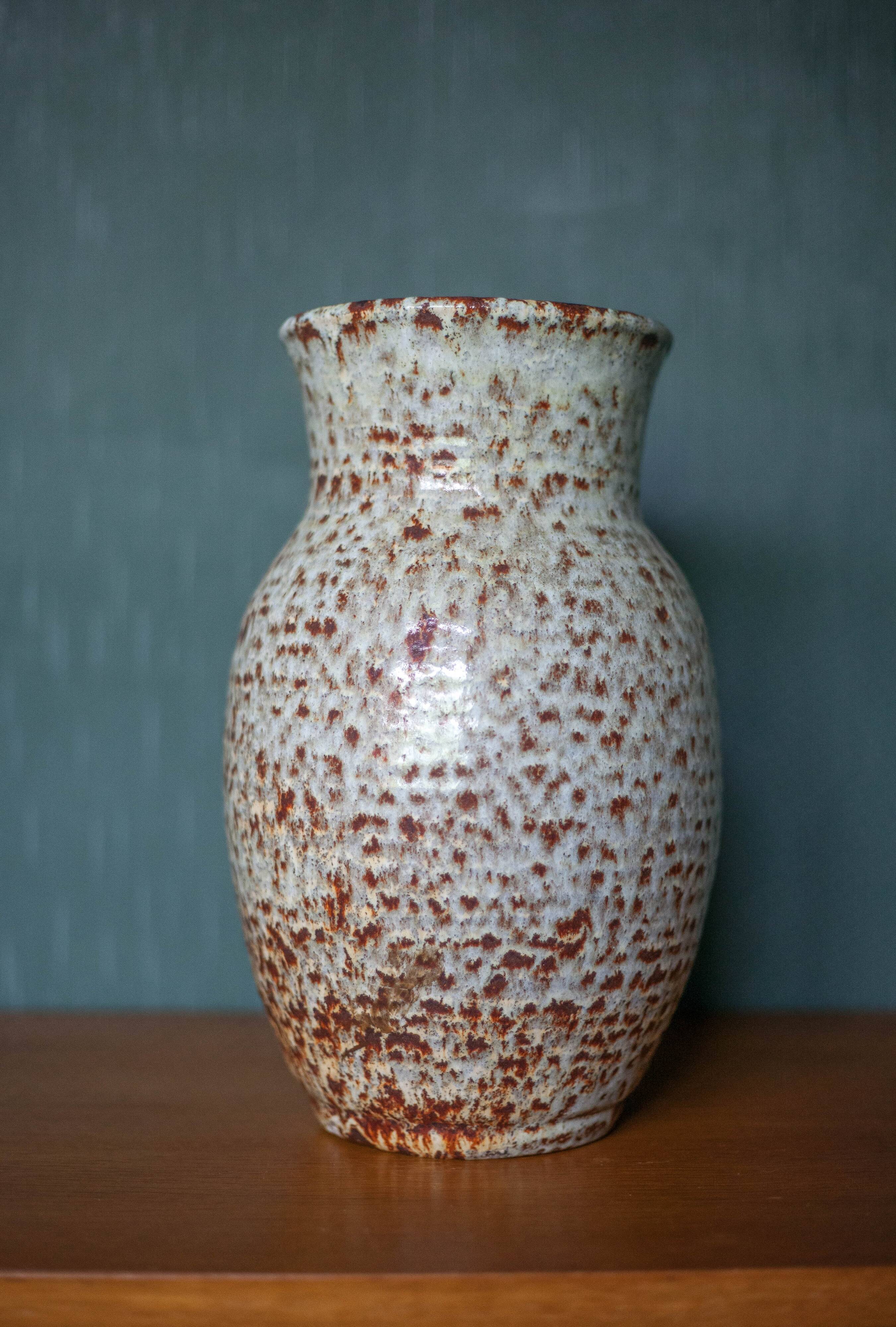Speckled ceramic vase, west germany