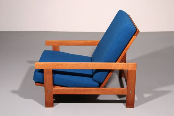 Fauteuil relax Getama en chêne avec dossier réglable, Hans J. Wegner GE421