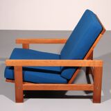 Fauteuil relax Getama en chêne avec dossier réglable, Hans J. Wegner GE421