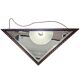 2 x oak wood triangle mirror / facet cut edges