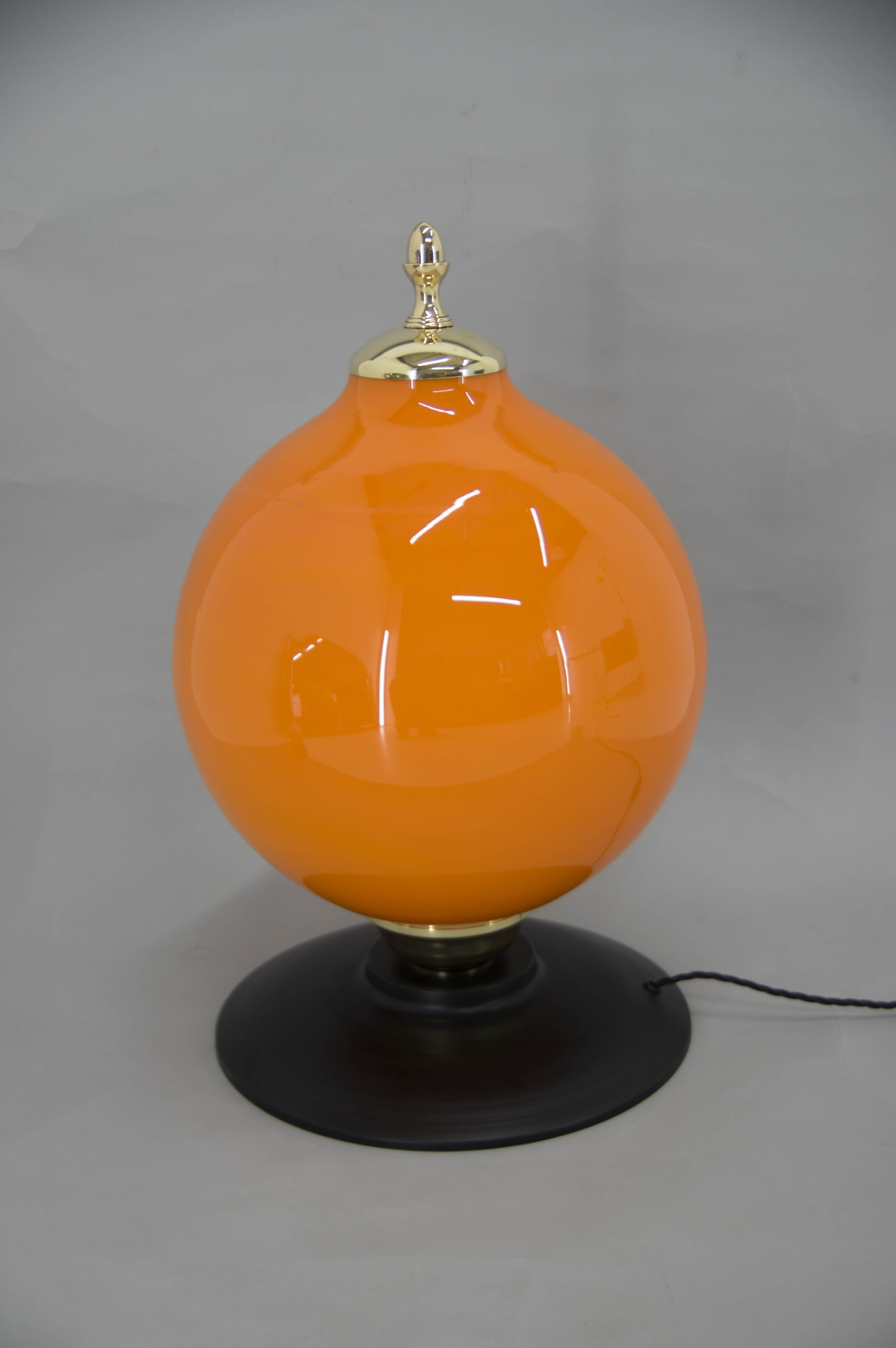 Postmodern orange glass table/floor lamp, 2000s