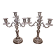 Pair of silver-plated candelabra – Louis XVI style –