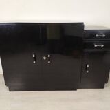 Modernist art deco black lacquered buffet