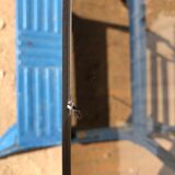 Glass and chrome metal dining table