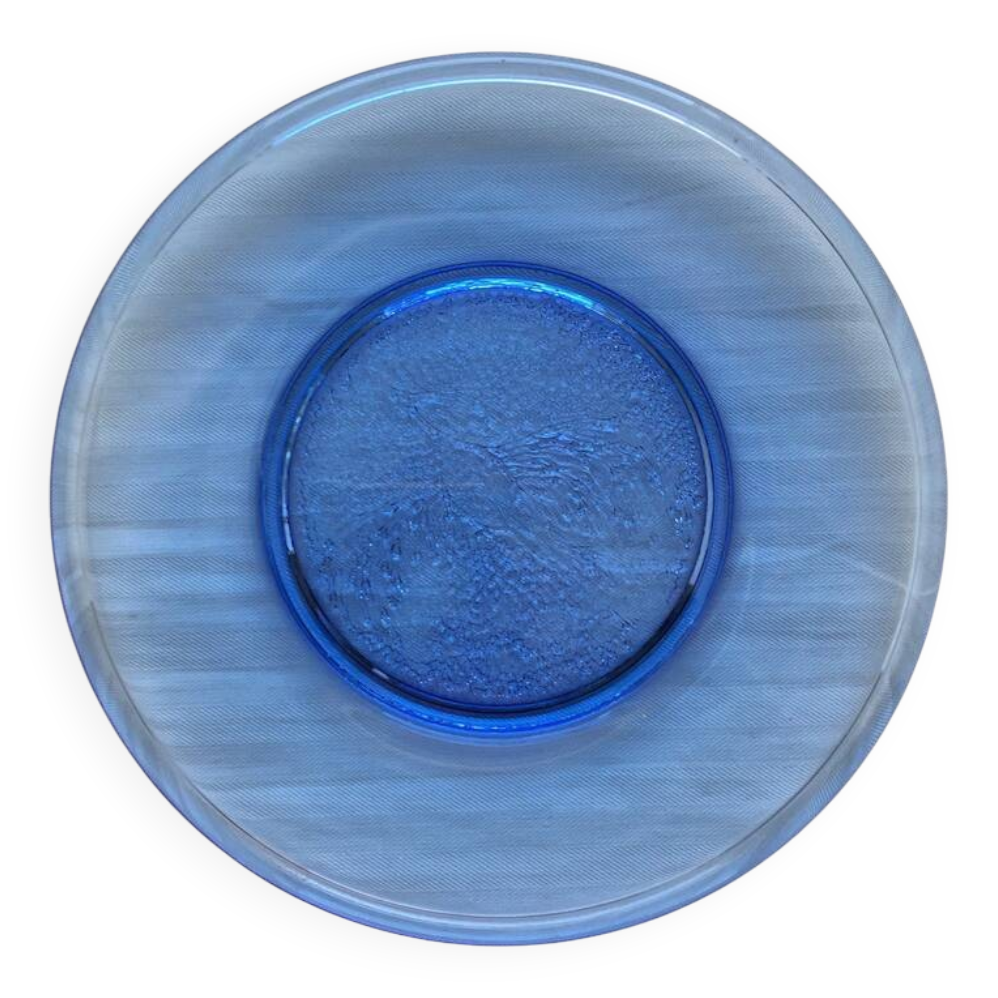 Scandinavian Klein Blue Glass Bird Plate 19.5 cm