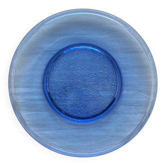 Assiette Oiseau en verre bleu klein Scandinave 19.5 cm