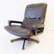 Strässel King chair brown leather armchair by Andre Vandenbeuck for WK