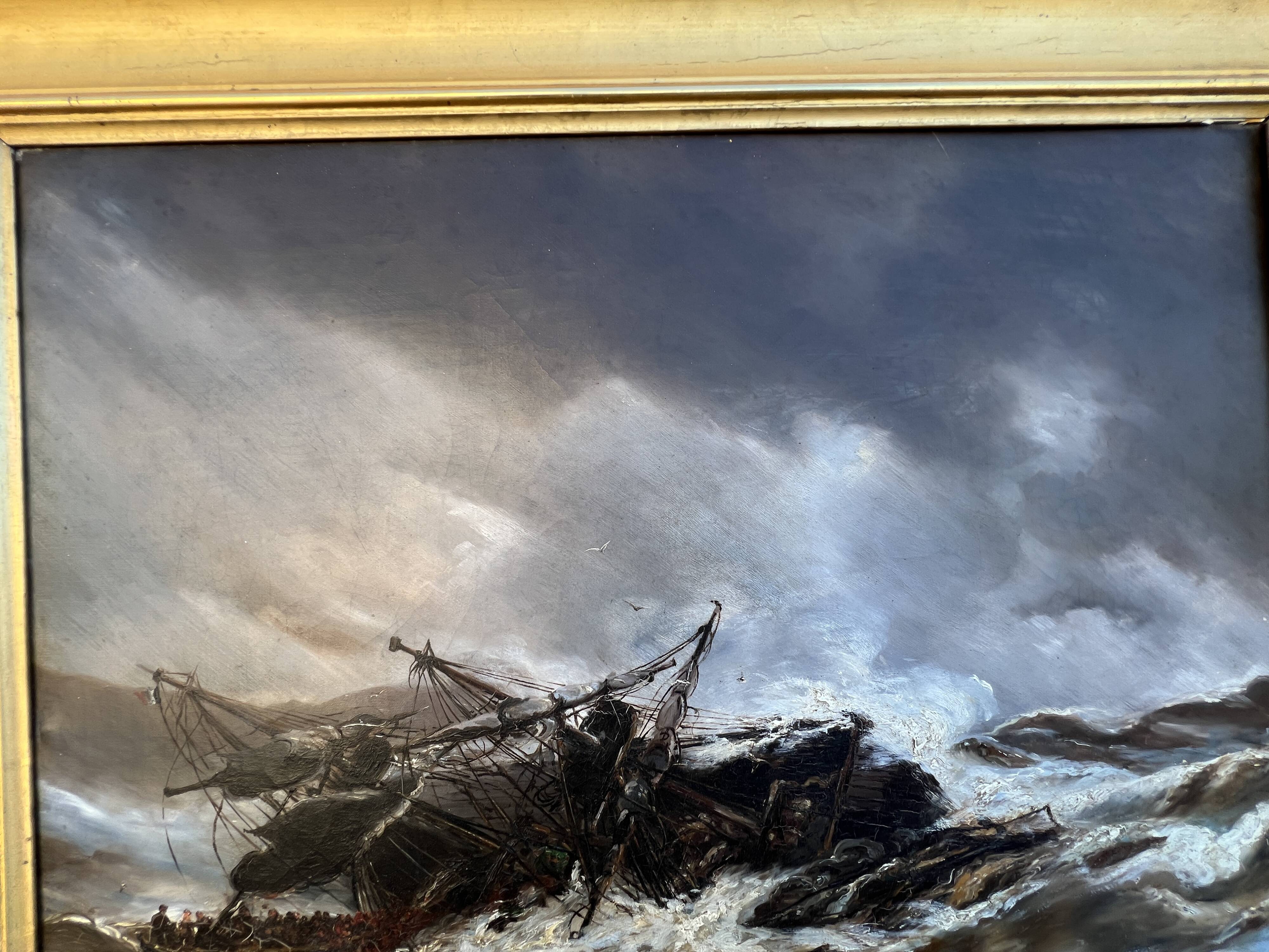 Oil on canvas The Shipwreck