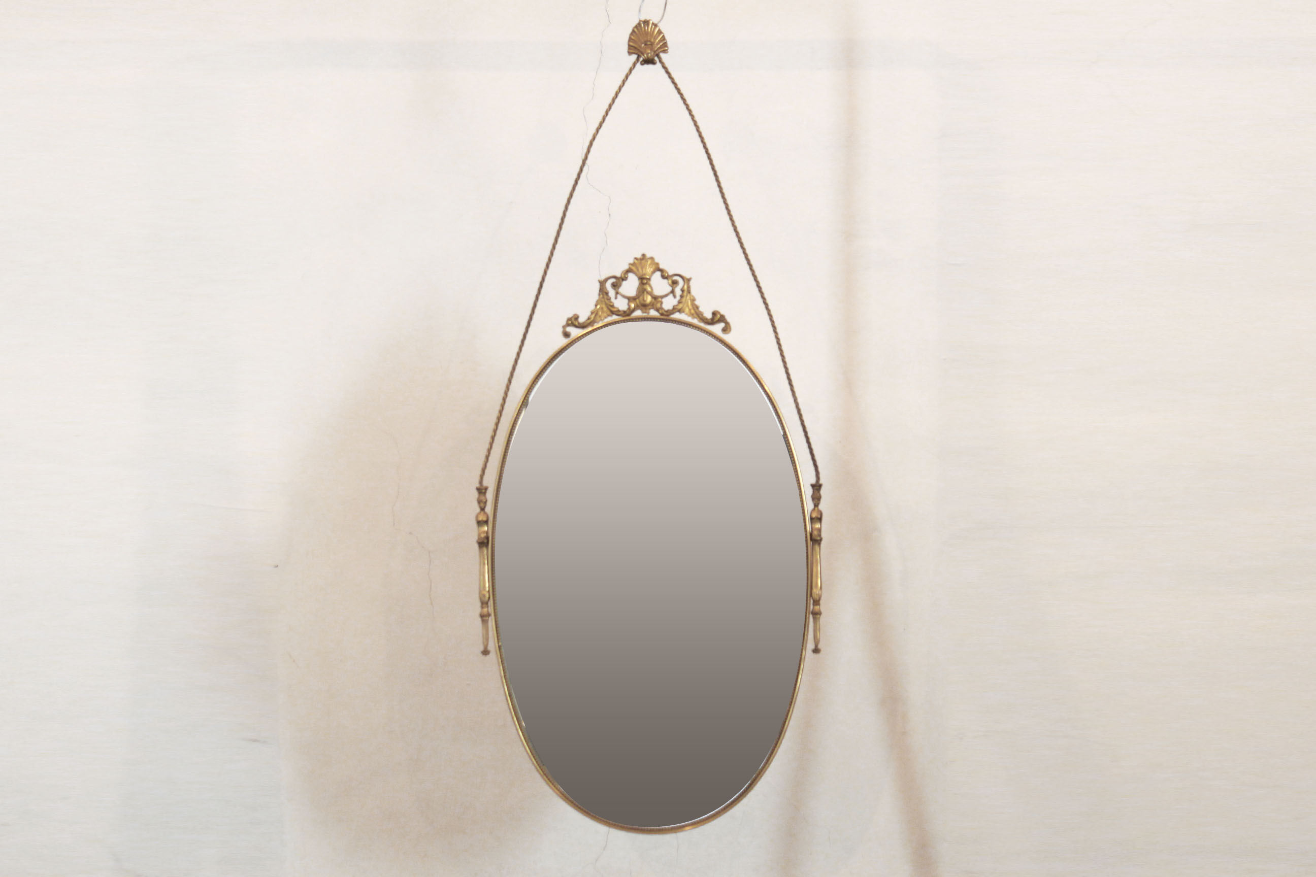 Baroque brass wall mirror, 1930s