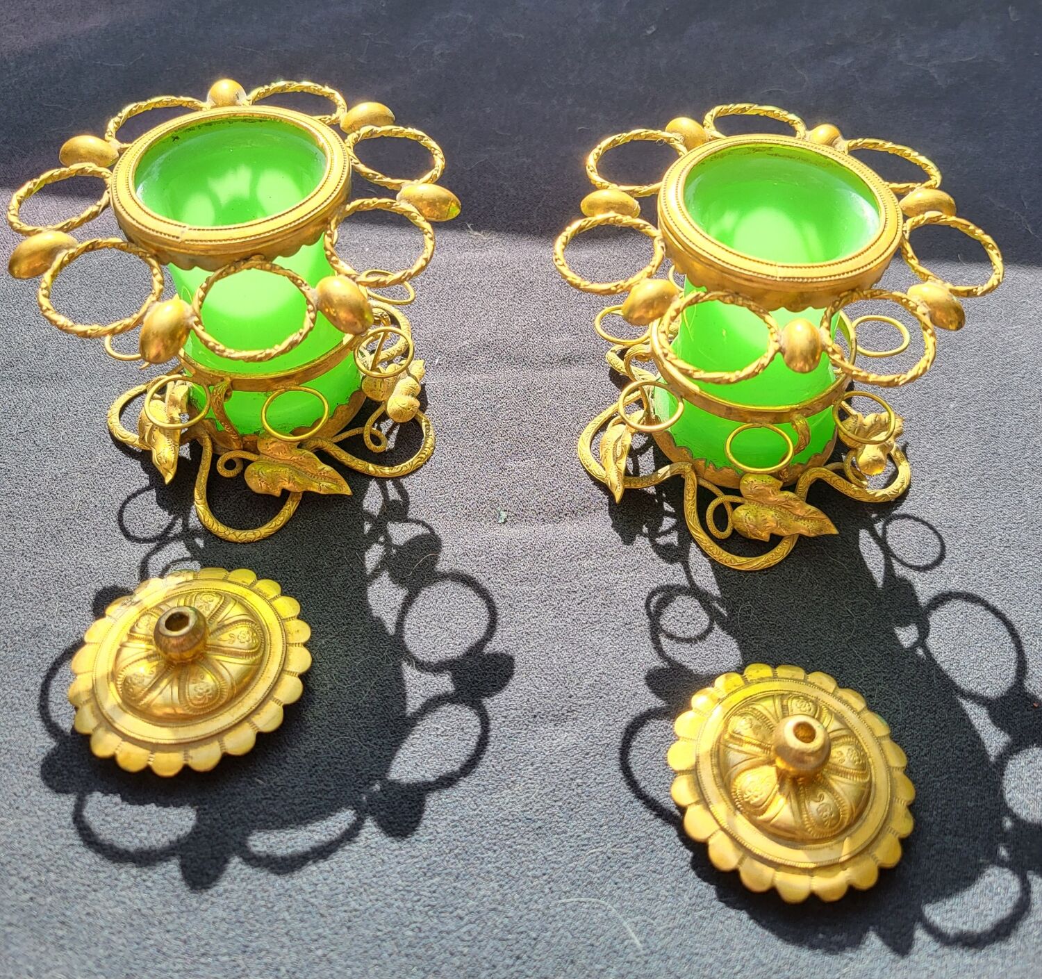 Porte cigares en opaline verte (uranium/ouraline) Napoléon III