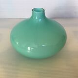 Mint green glass paste ball vase