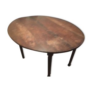 Table a rabats volets bois ovale
