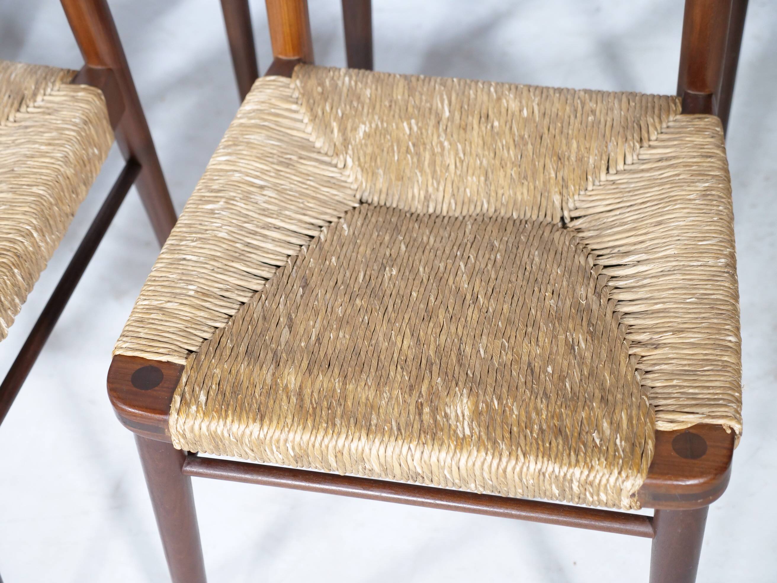 Teak Cane Chairs 351 Georg Leowald for Wilkhahn 1960s