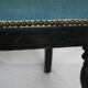 Chair prie-dieu style Napoleon III blackened wood openwork velvet blue