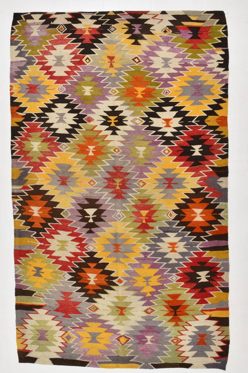 6x10 Geometric Style Vintage Kilim Rug,