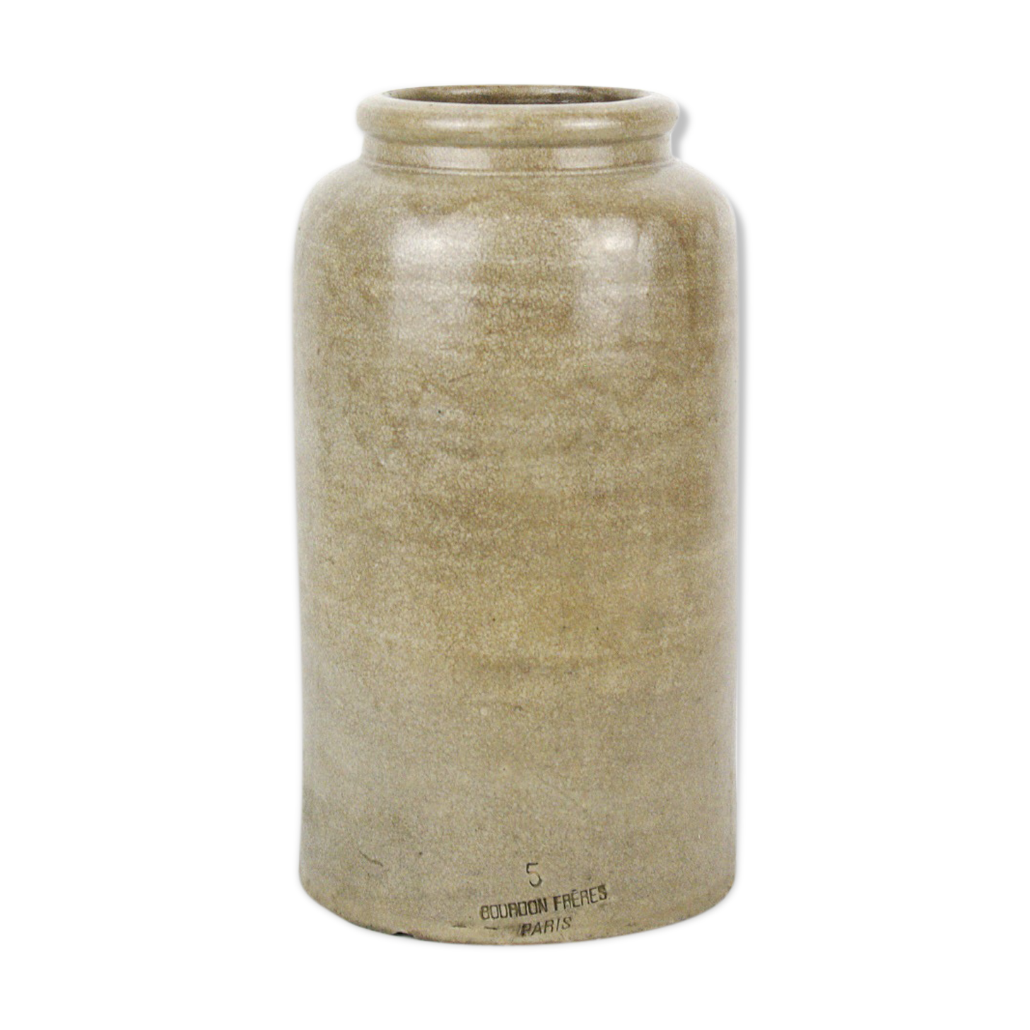 - Large vase in brown speckled sandstone signed "Bourdon Frères Paris"