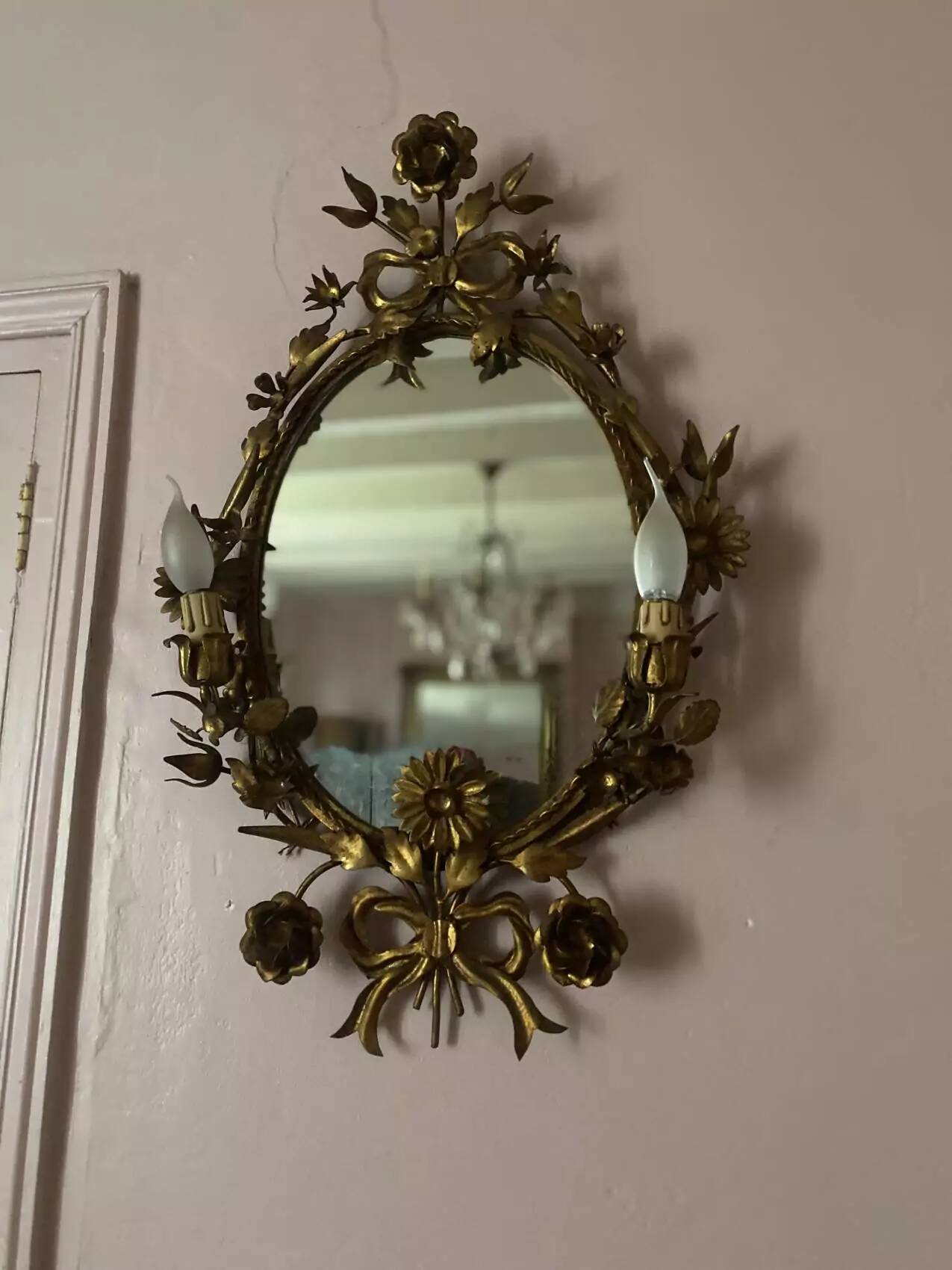 Miroir italien Hollywood Regency, années 50
