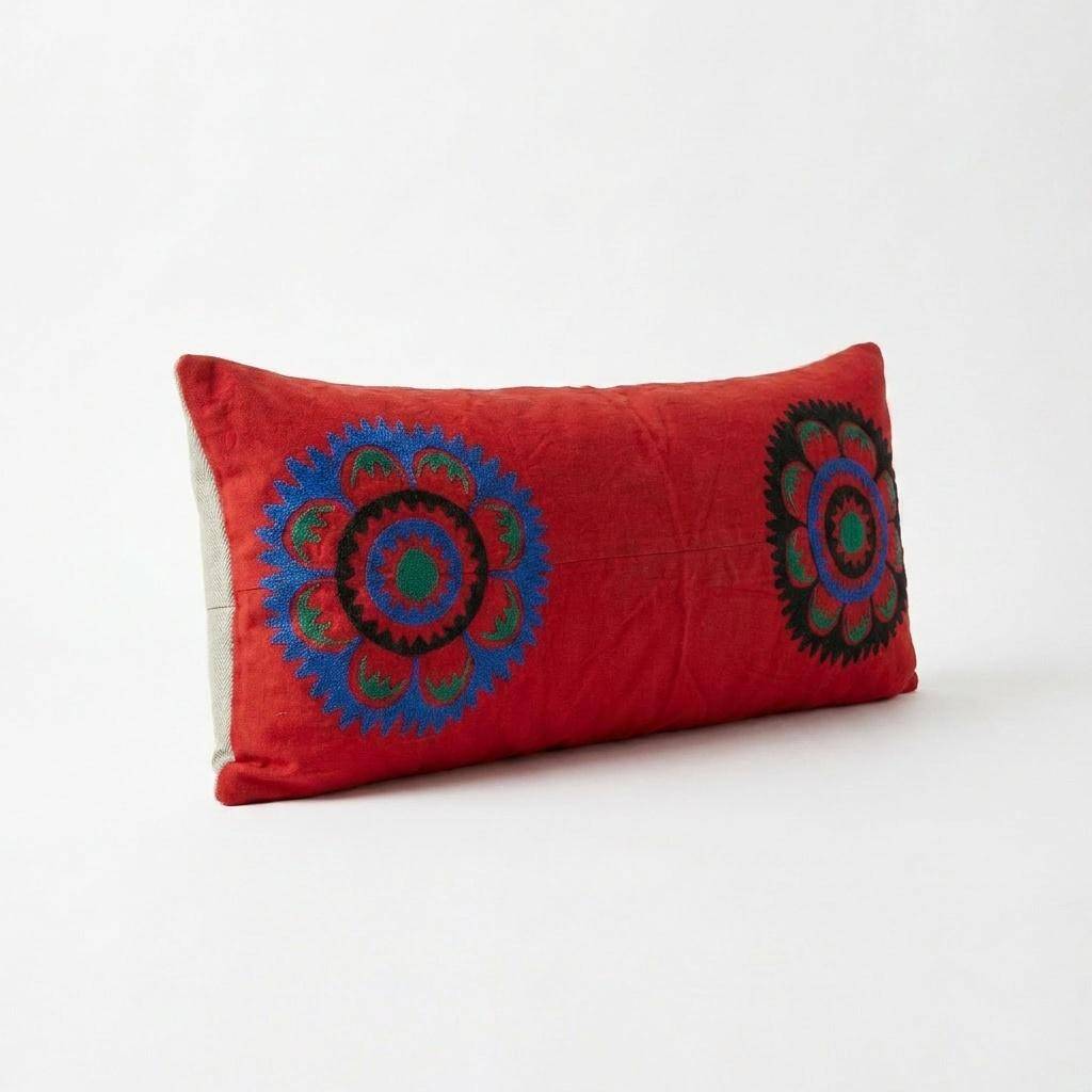 Vintage embroidered cushion cover 33x69 cm