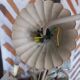 Polychrome metal flower chandelier