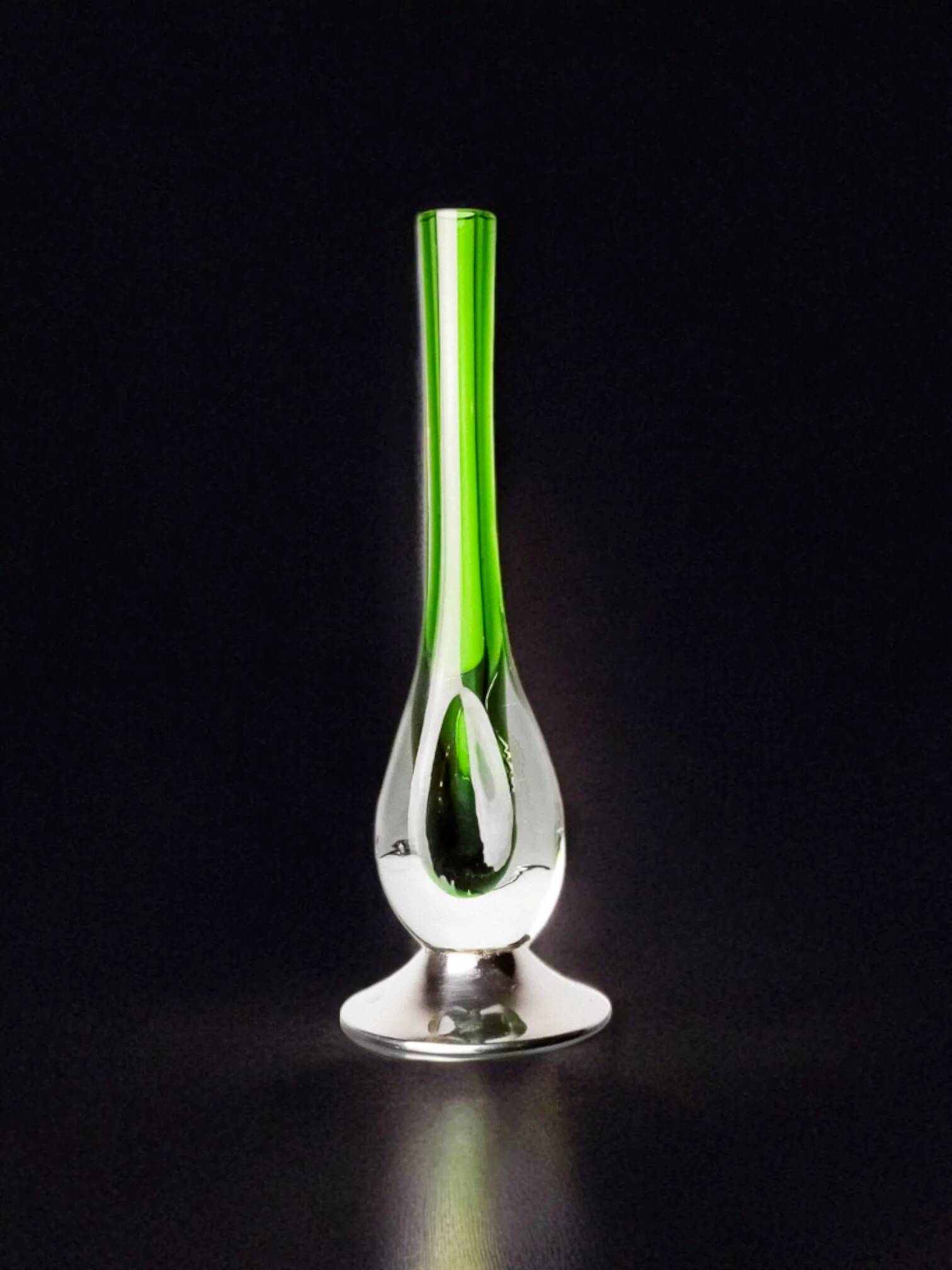 Green sommerso soliflor vase by Seguso, Murano, Italy, 1970s